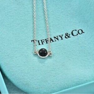 Tiffany & Co Silver Elsa Peretti Color By The Yard Black Jade 6 3/4 Bracelet.